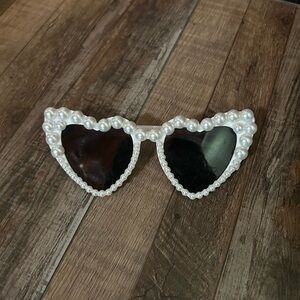 Heart-Shaped Pearl Sunglasses